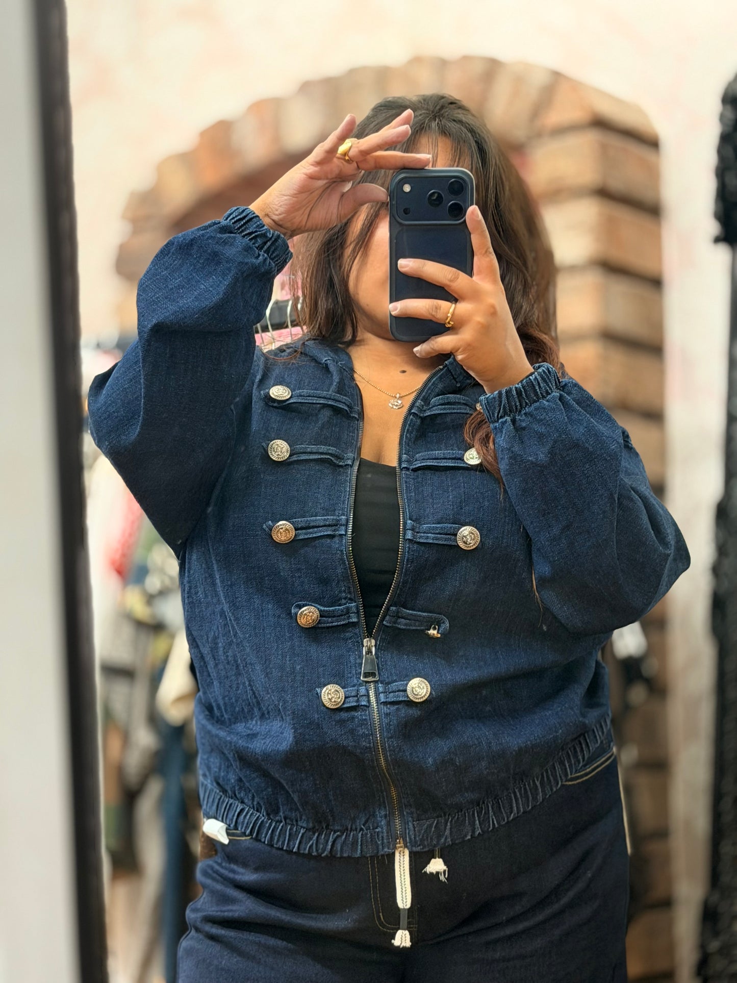MIA- MILITARY DENIM LOOK HOODED JACKET