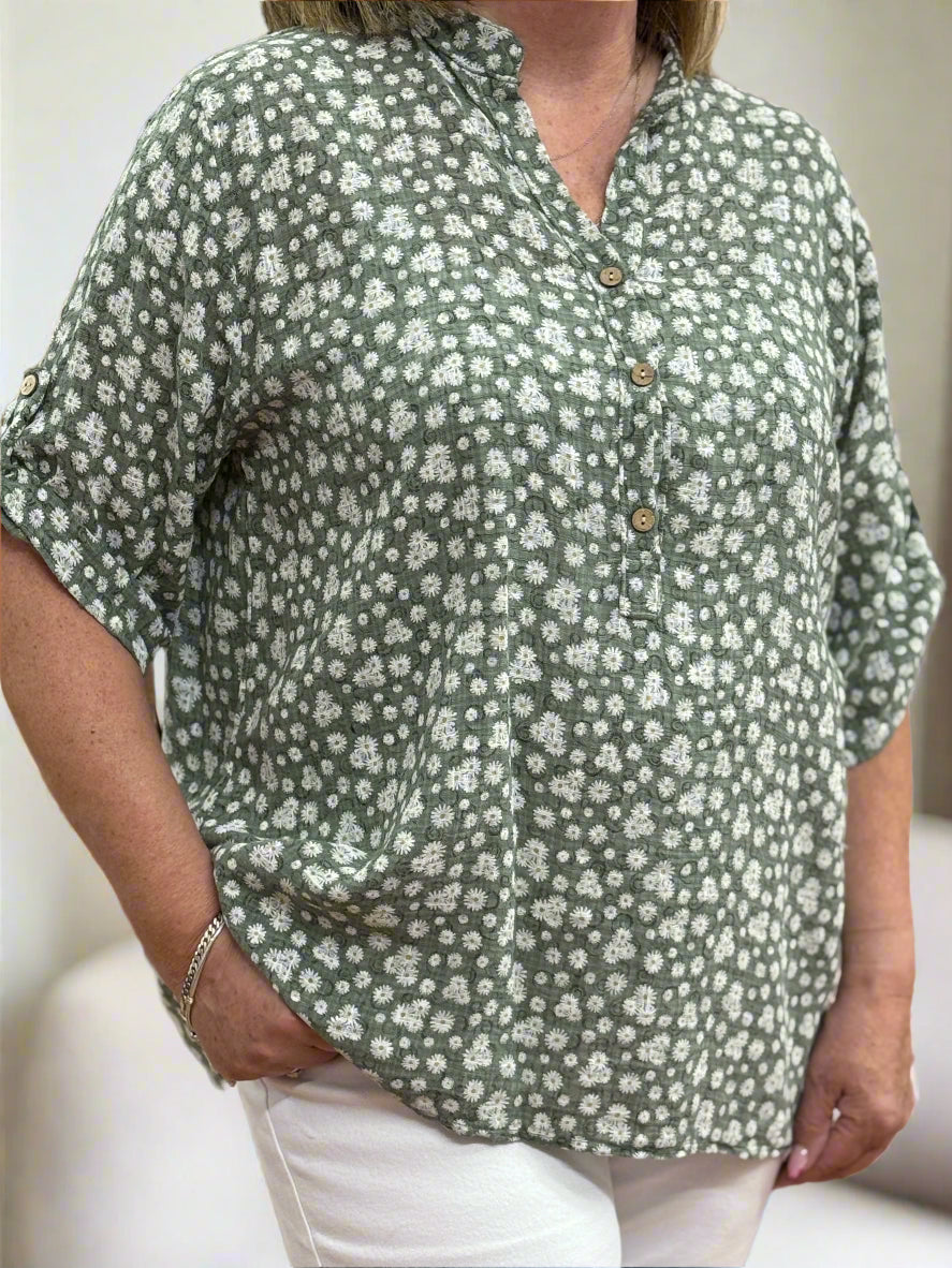 KIERA- DITZY-GRANDAD COLLAR TOP 💰#LIVEBUY25% @CHECKOUT