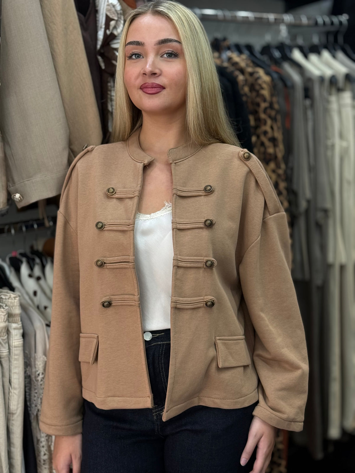 CLARA-JERSEY MILITARY JACKET