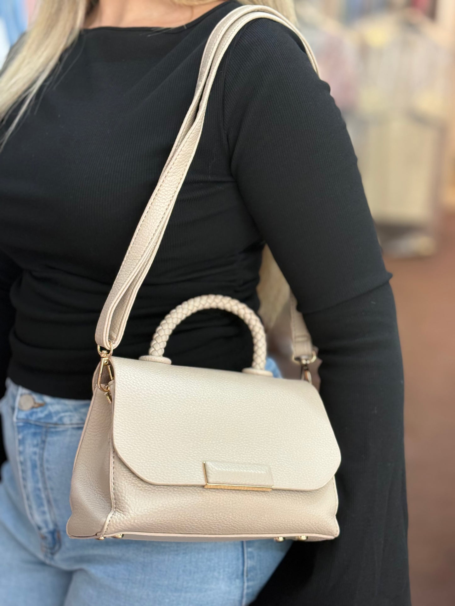 AMY- BRAIDED HANDLE BAG