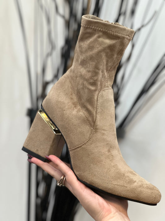 TED SUEDETTE SOCK BOOT-CAMEL