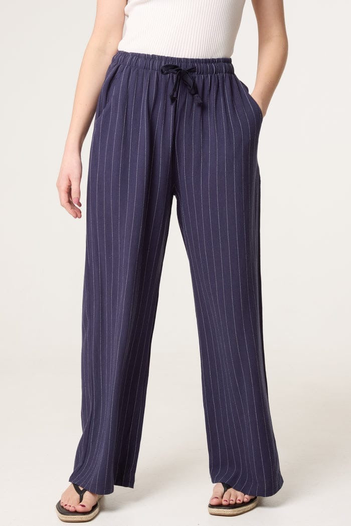 CAMILLA- PIN STRIPE LINEN BLEND