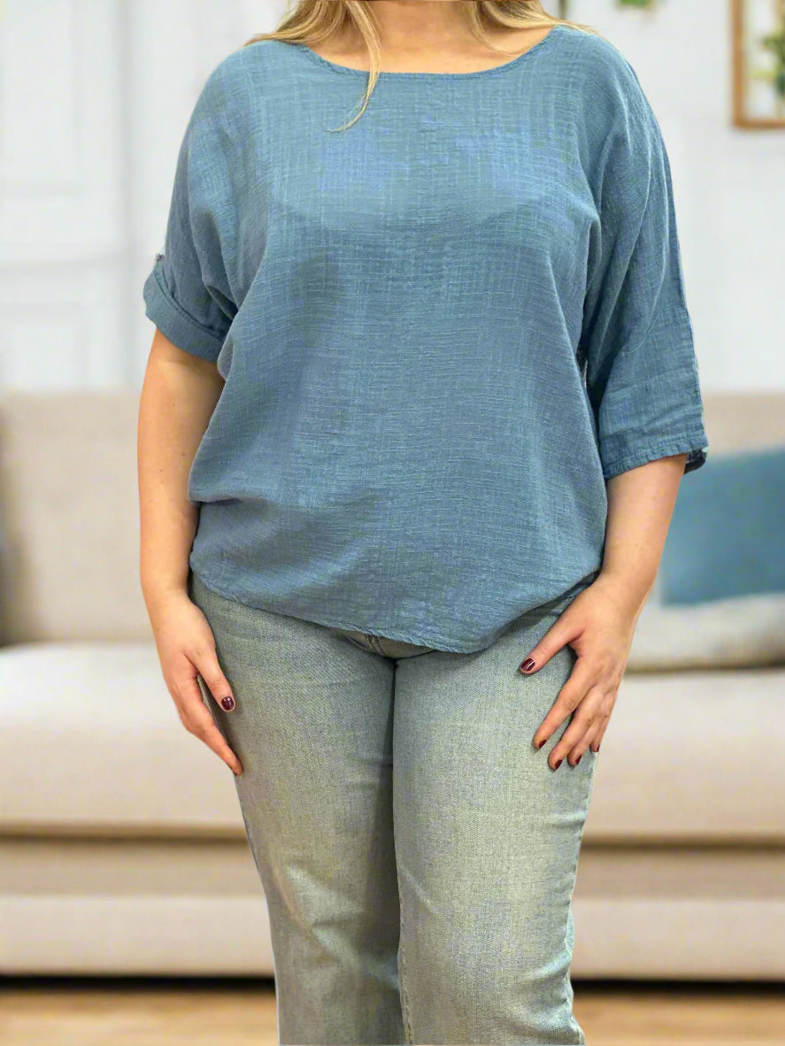 ROSANNA-S/SLV LINEN COTTON TOP MWBASIC