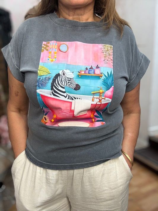 KIZZY-LOVE ANIMALS SLOGAN TEE