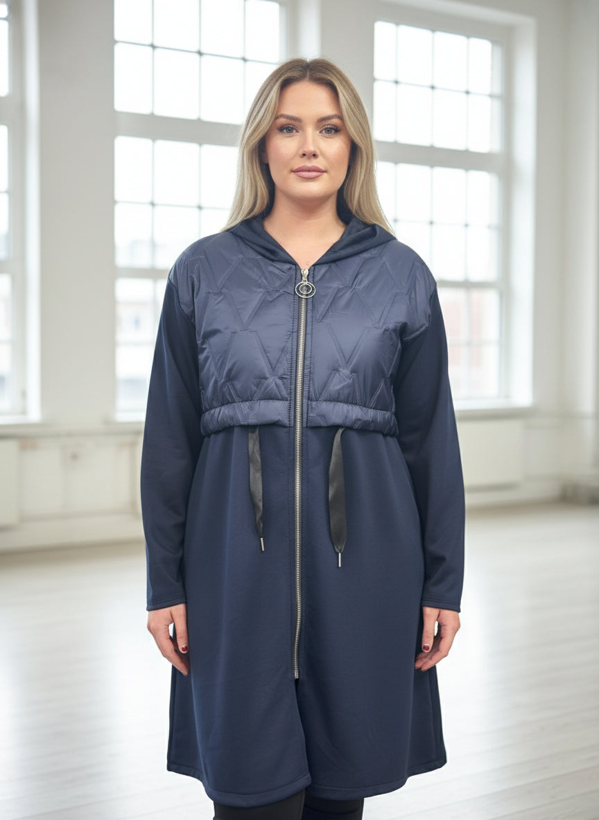 LENNIE- QUILT PANEL HOODY PULL IN JACKET-#BlackFridaySale- -🖤🖤 AUTO XTRA20% off @ Checkout