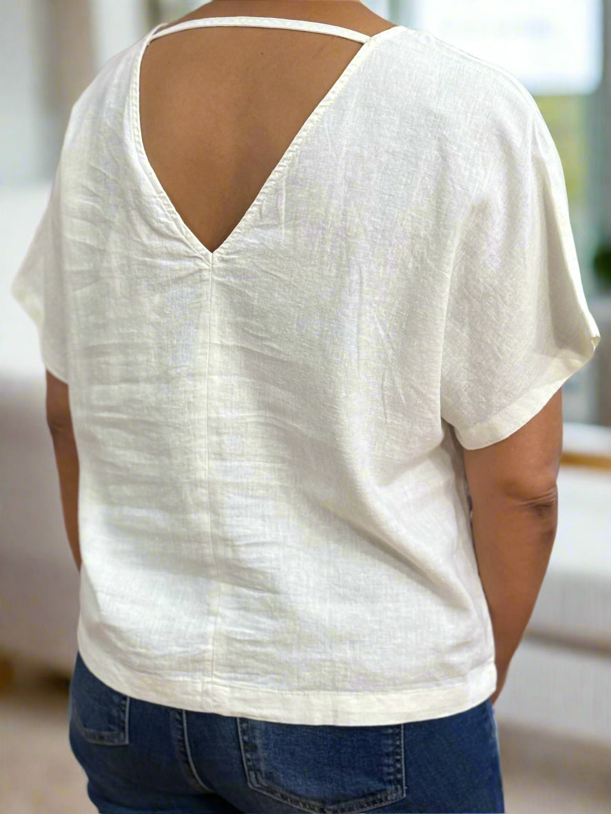 BYOUNG-FALAKKA LINEN V TOP-