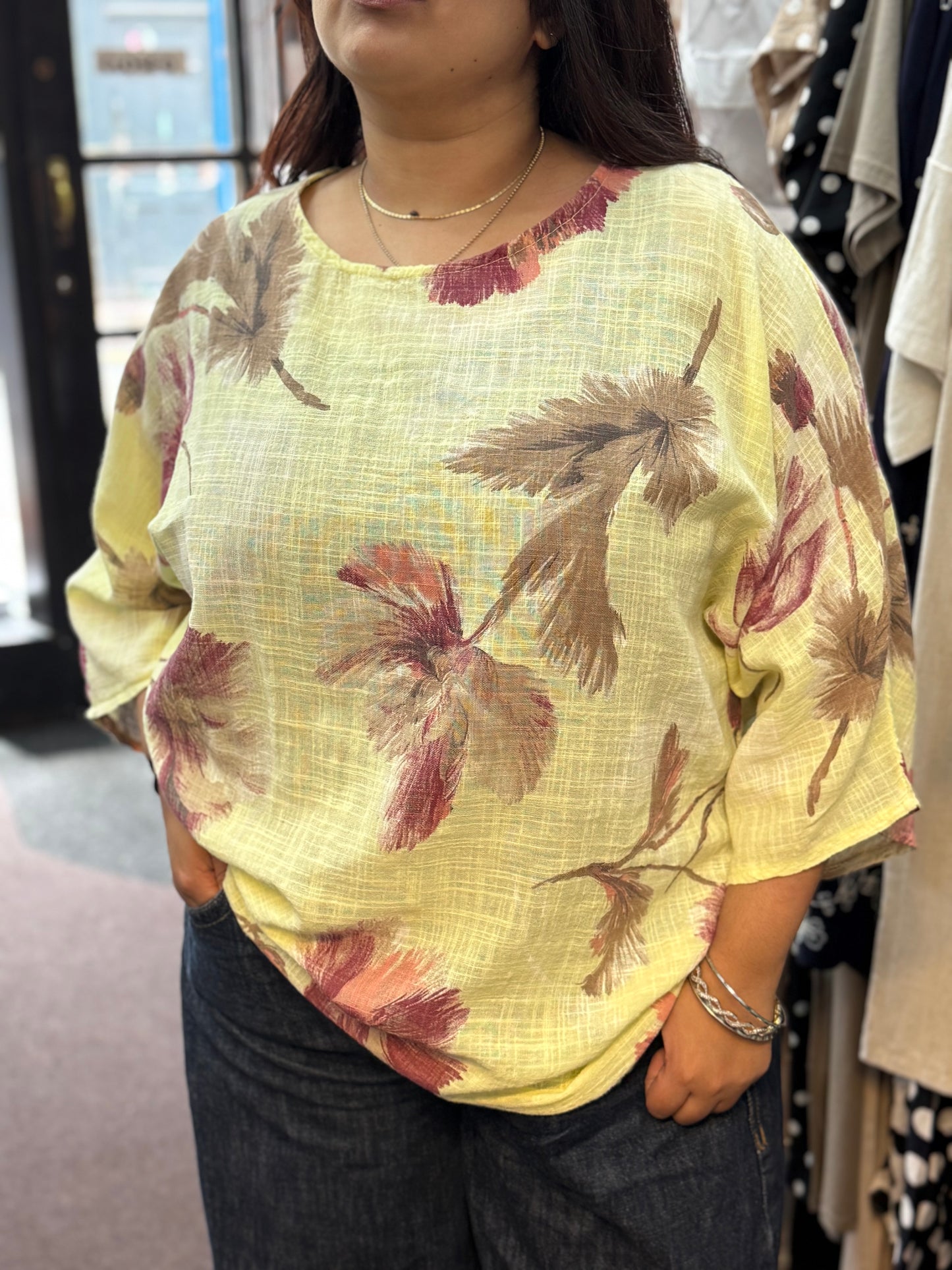 AMARA- PRINT COTTON TOP- CURVE