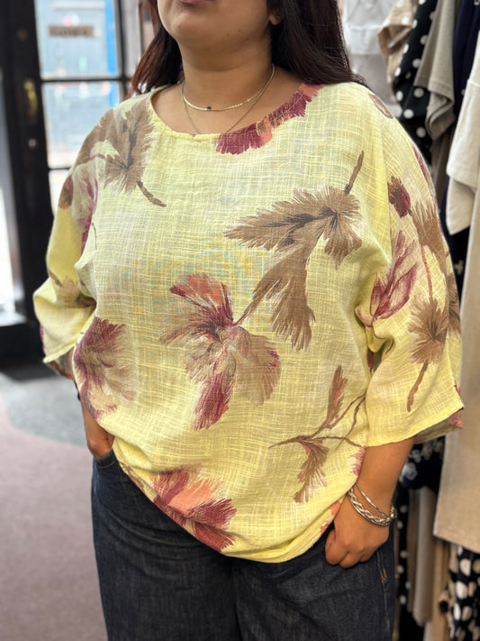 AMARA- PRINT COTTON TOP- CURVE