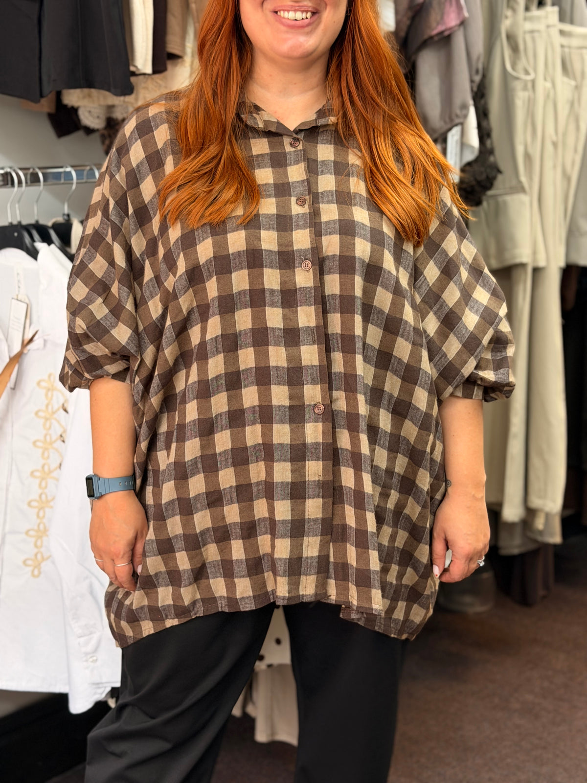 PRUE- OVERSIZED CHECKERED SHIRT