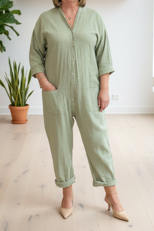 INGA- LINEN BOILER JUMPSUIT