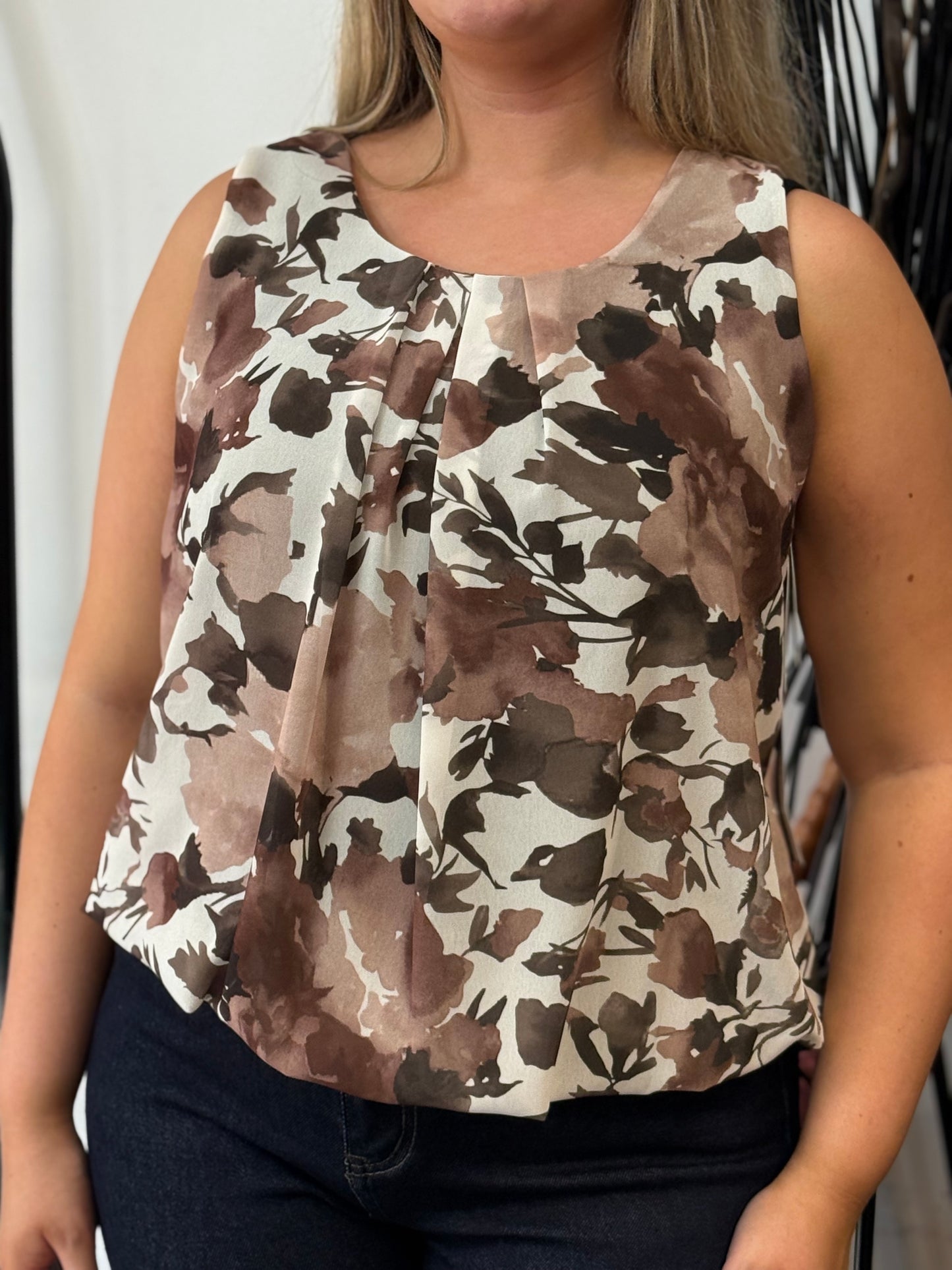 SARA- S/LESS PRINT BUBBLE TOP-#BlackFridaySale -🖤🖤 AUTO XTRA20% off @ Checkout