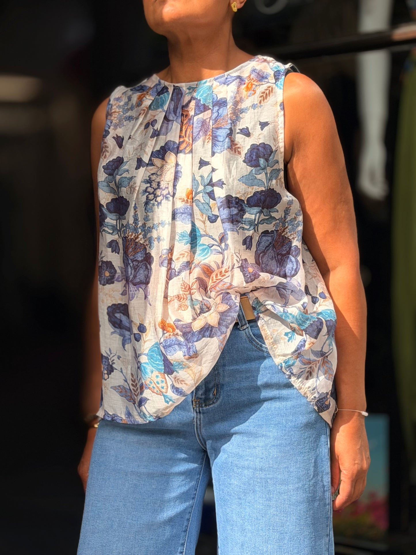 GINNY- PRINTED TENCEL TOP