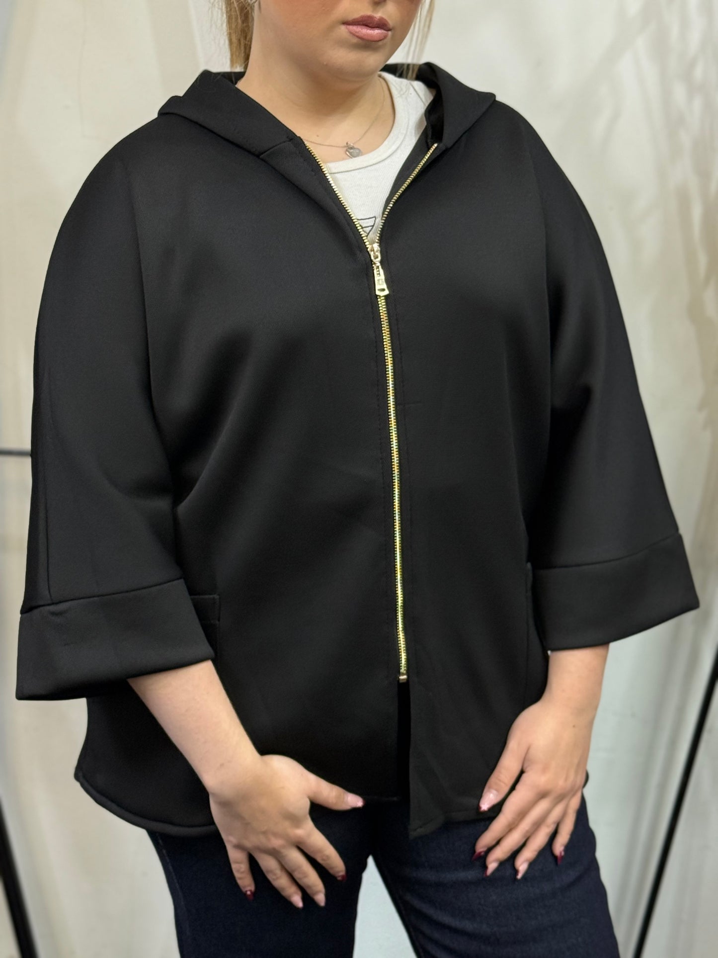 CARY- GOLD ZIP HOODY JACKET
