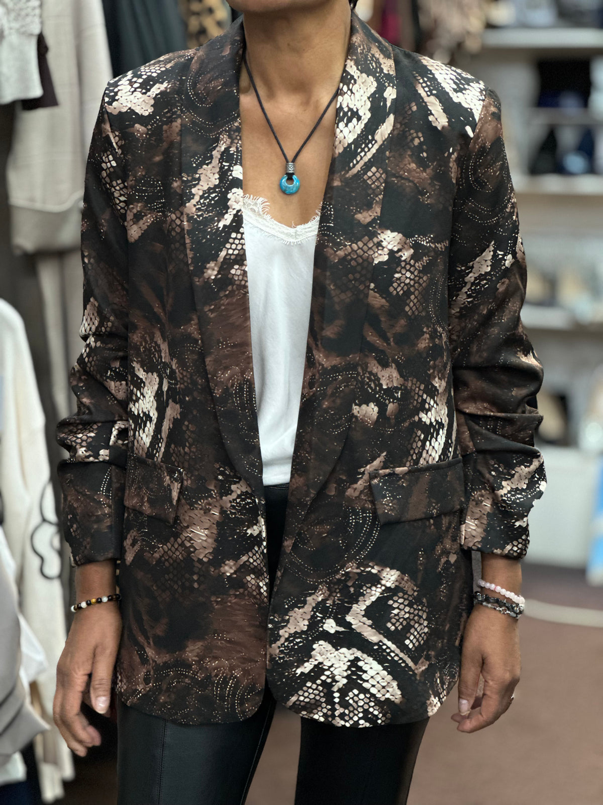 MIMI- SNAKE ANIMAL PRINT BLAZER