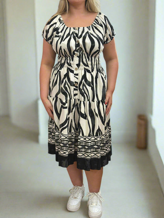 KAT-BARDOT PRINTED MIDI DRESS