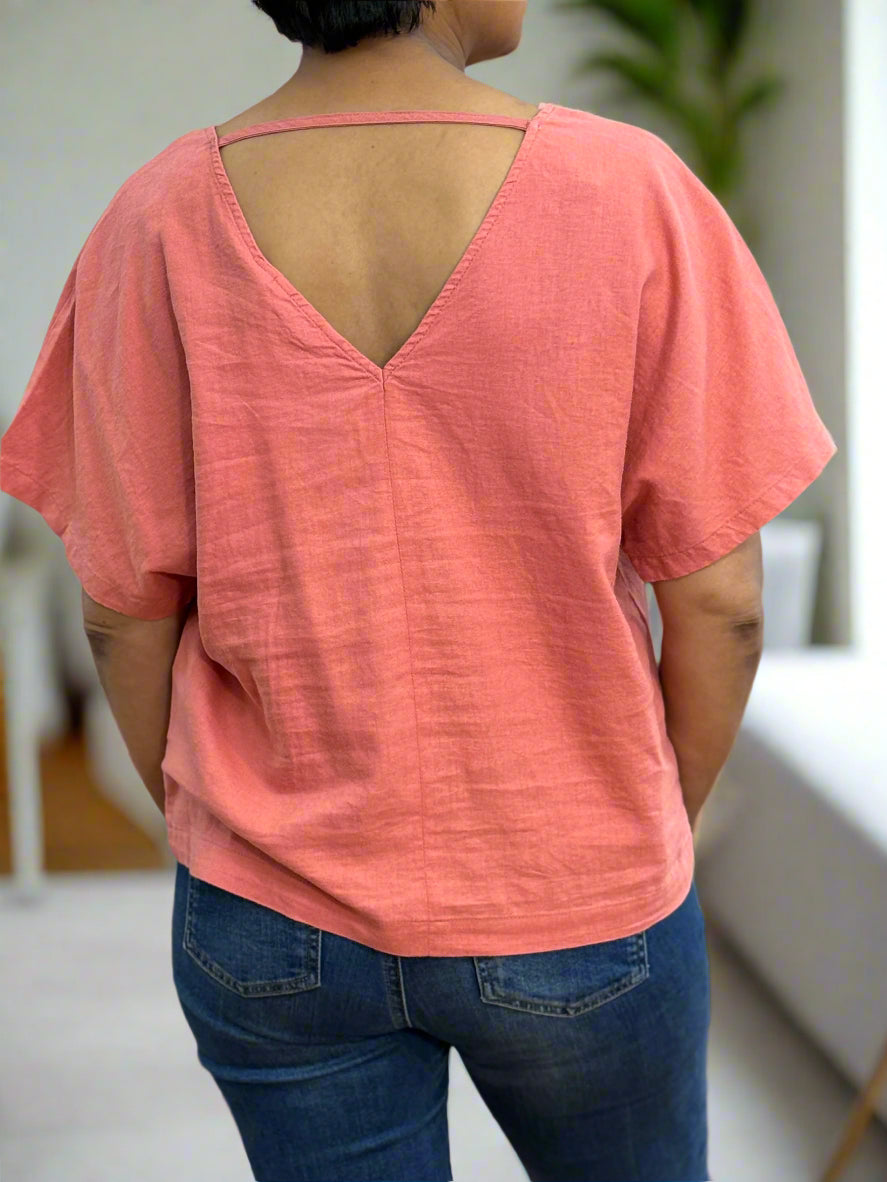 BYOUNG-FALAKKA LINEN V TOP-