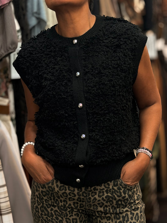 CLOVER-FAUX FUR LOOK GILLET
