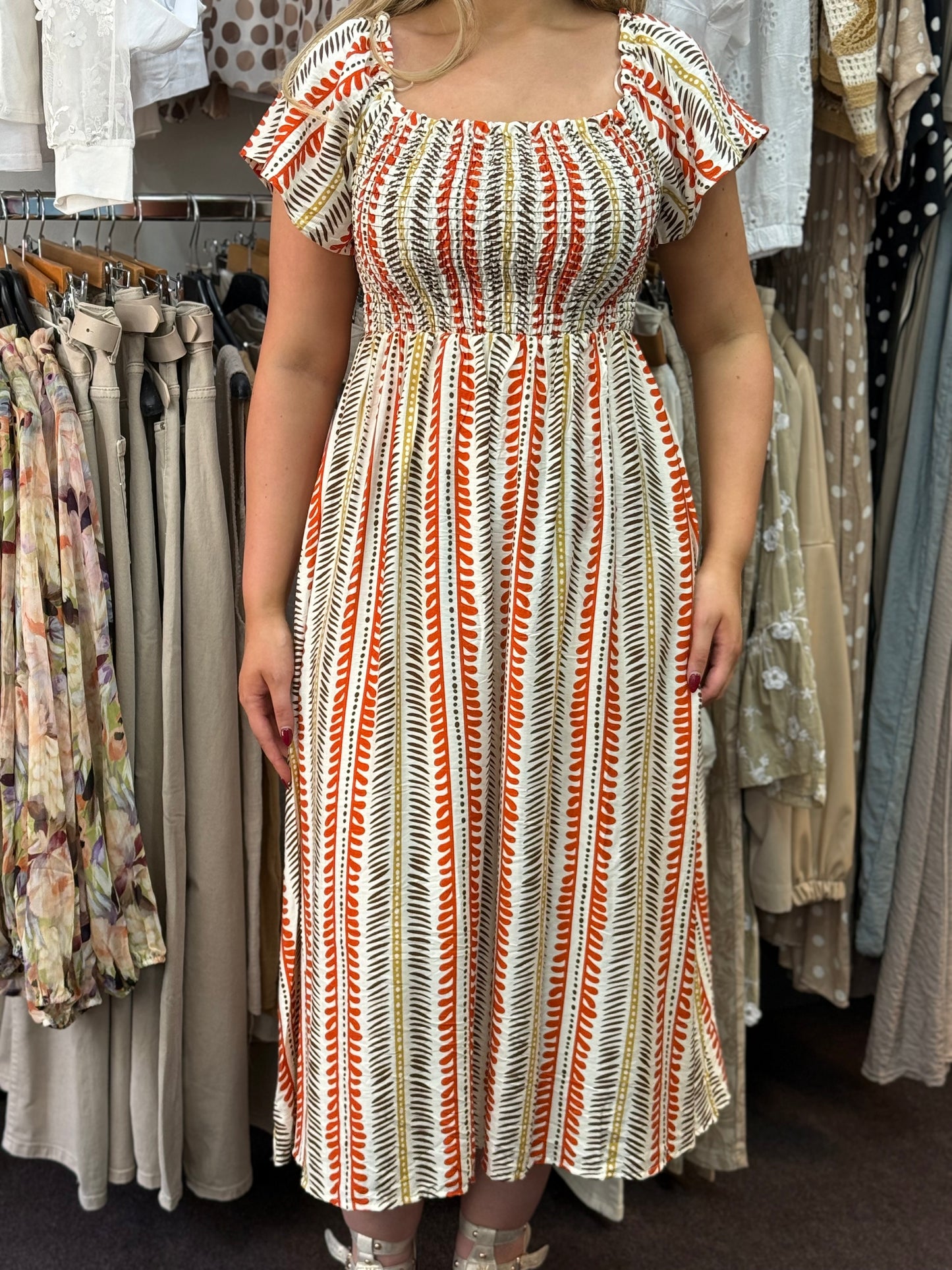 ERICA-BAROT SHEAR CACTI DRESS