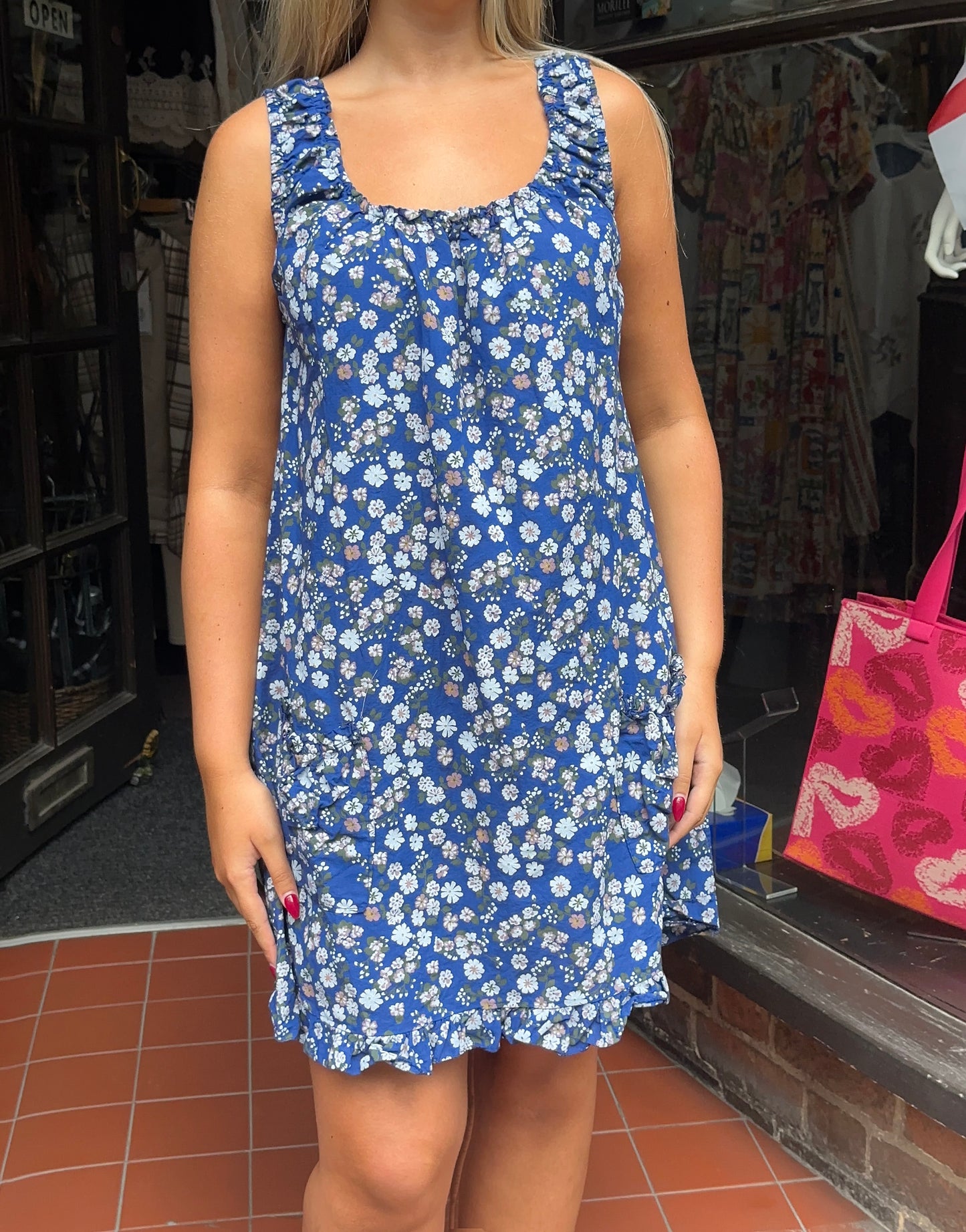 LYDIA- DITSY COTTON TUNIC DRESS