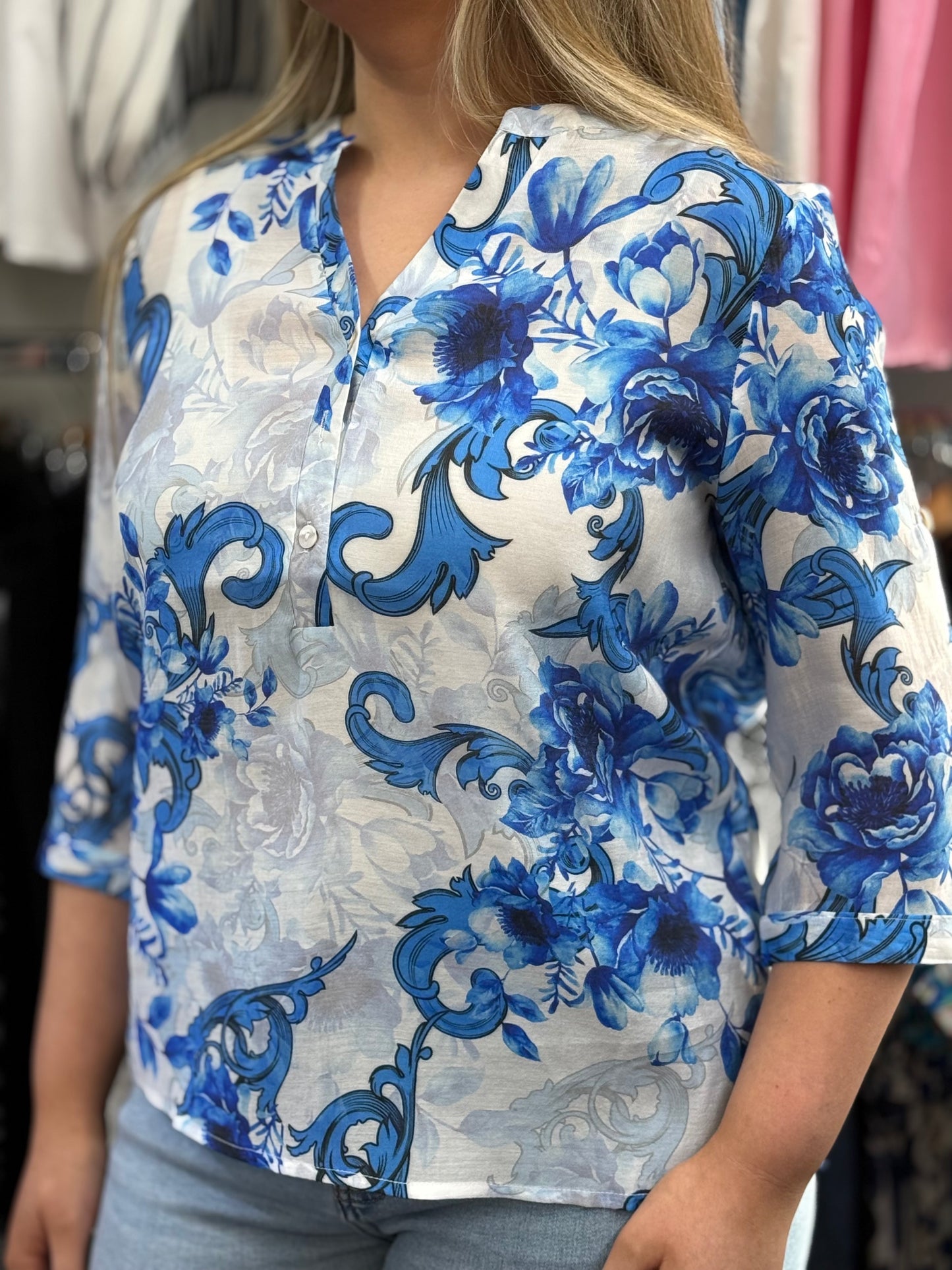 MISSY-FLORAL TUNIC GDAD COLLAR