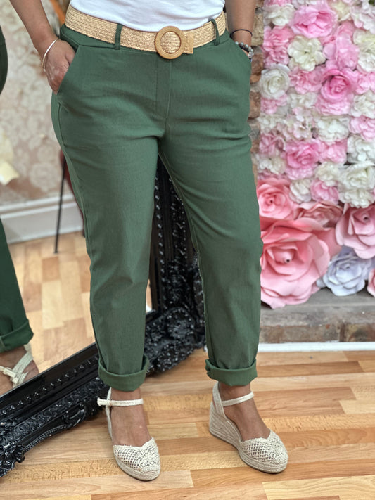 TESS BENGALINE BELTED TROUSER