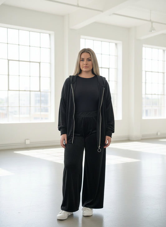 ERIN- ZIP UP HOODY VELOUR LOUNGE SET -🖤 BLACKFRIDAYWKEND-20%OFF