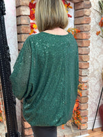 Load image into Gallery viewer, CURVY COLLECTION -SEQUIN BALLOON SLEEVE TOP- PARTY SALE now
