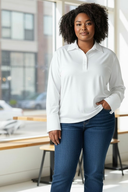 ADELE-LAYERING SHIRT TOP/CURVE