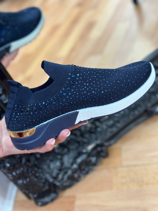 NAVY SPARKLE PUMP