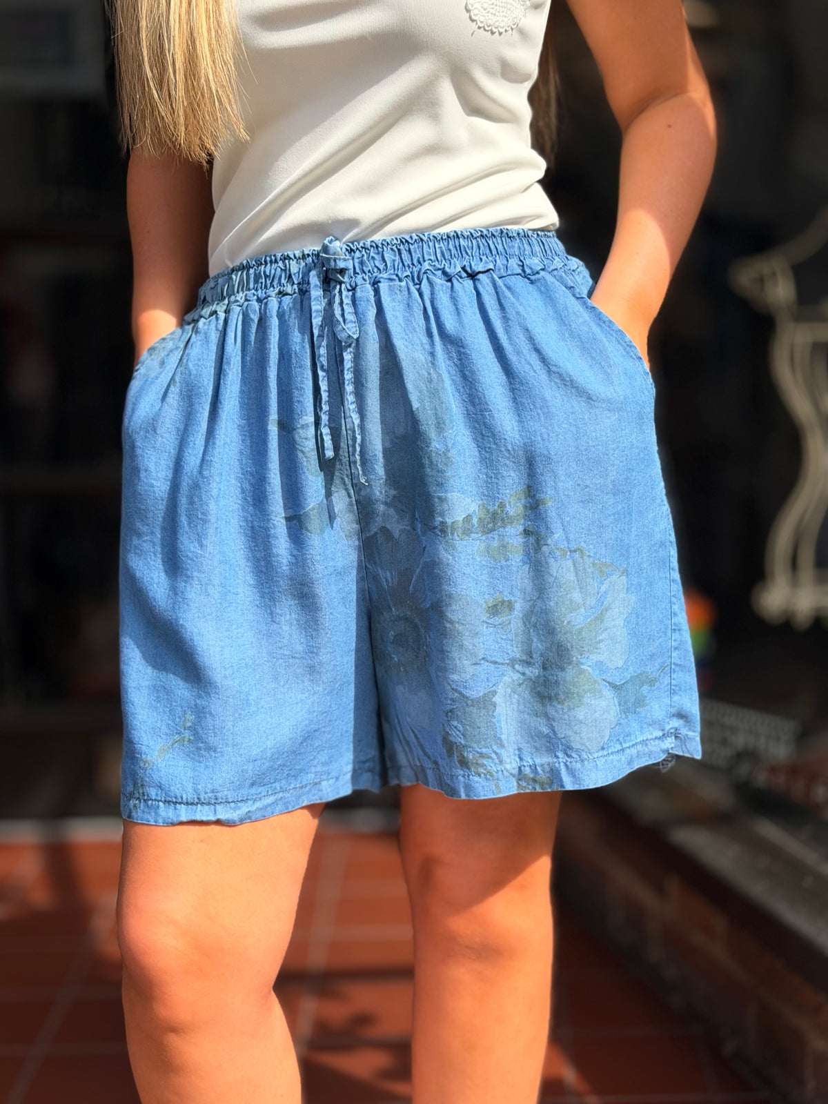 KEELY- DENIM LOOK SHORTS