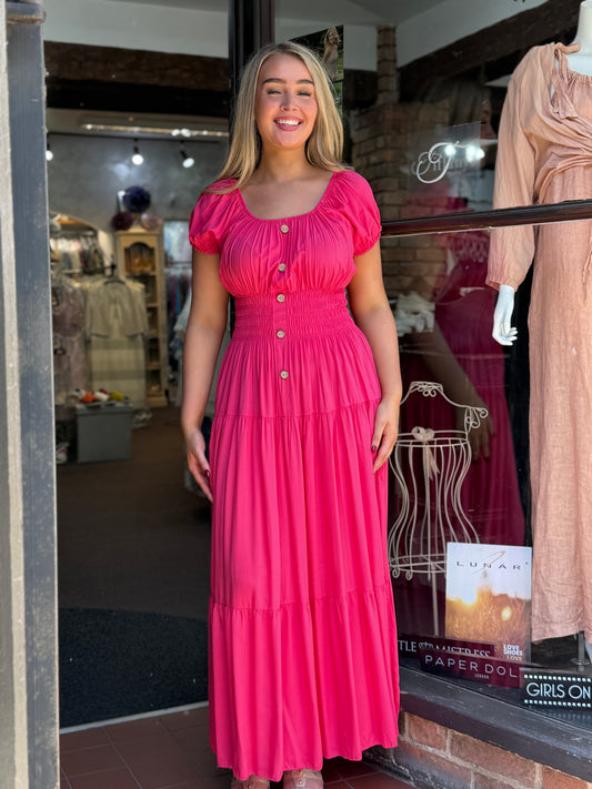 KARINA- BARDOT PLAIN MAXI DRESS