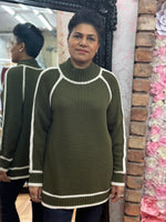 Load image into Gallery viewer, CONTRAST  TURTLE STITCH JUMPER - SALE
