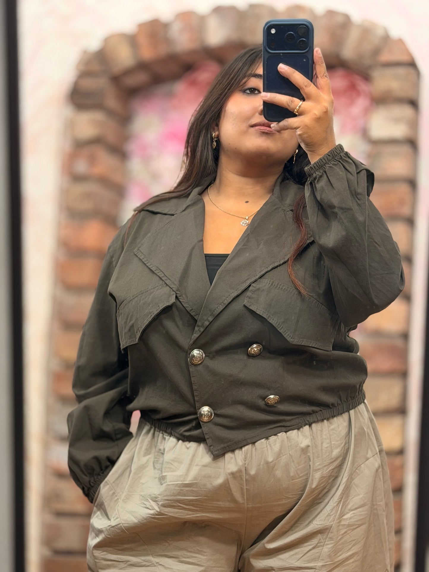 SAWYER-MILITARY TRENCH STYLE JACKET