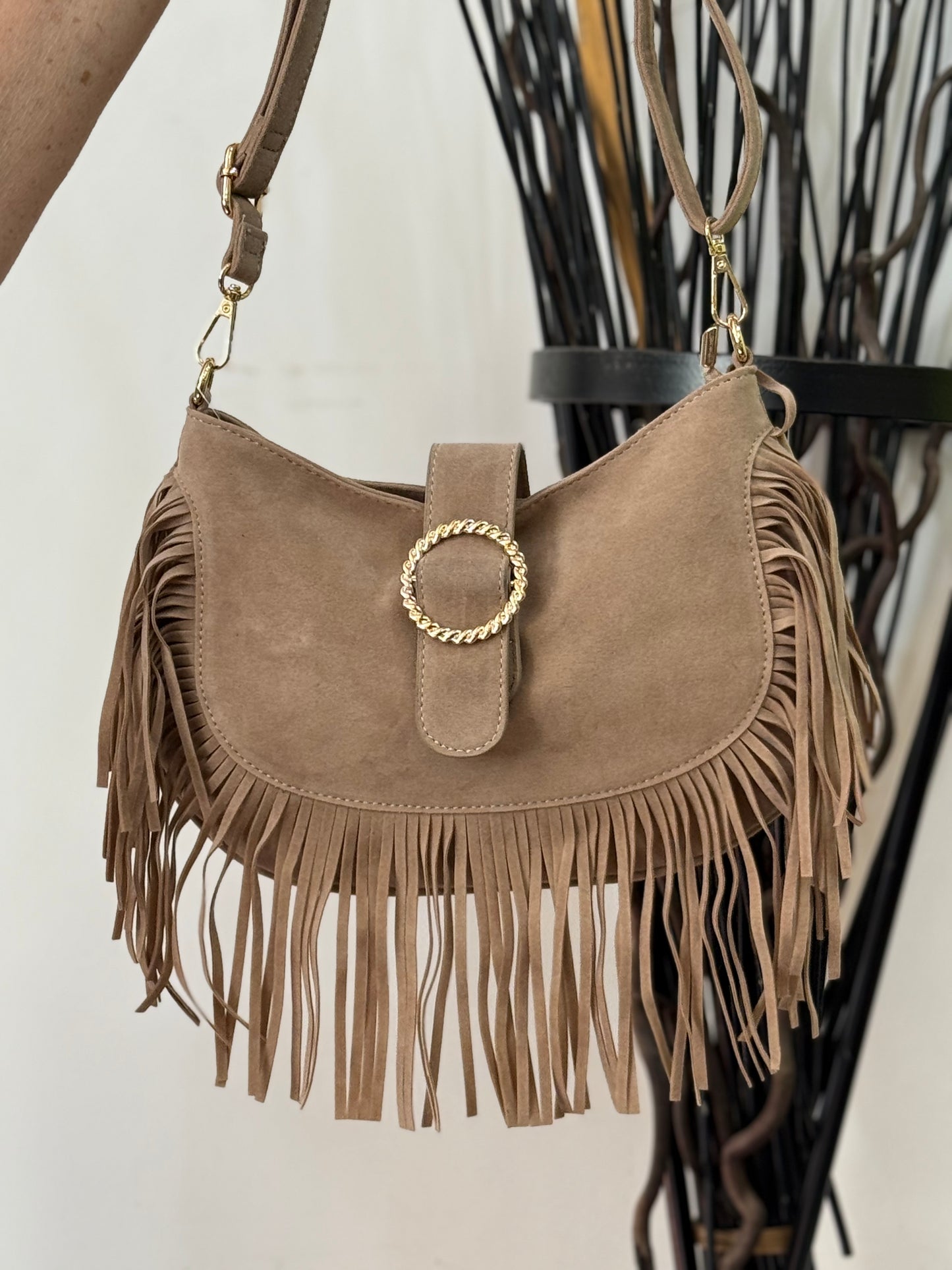 LOLA - SUEDETTE TASSLE BAG