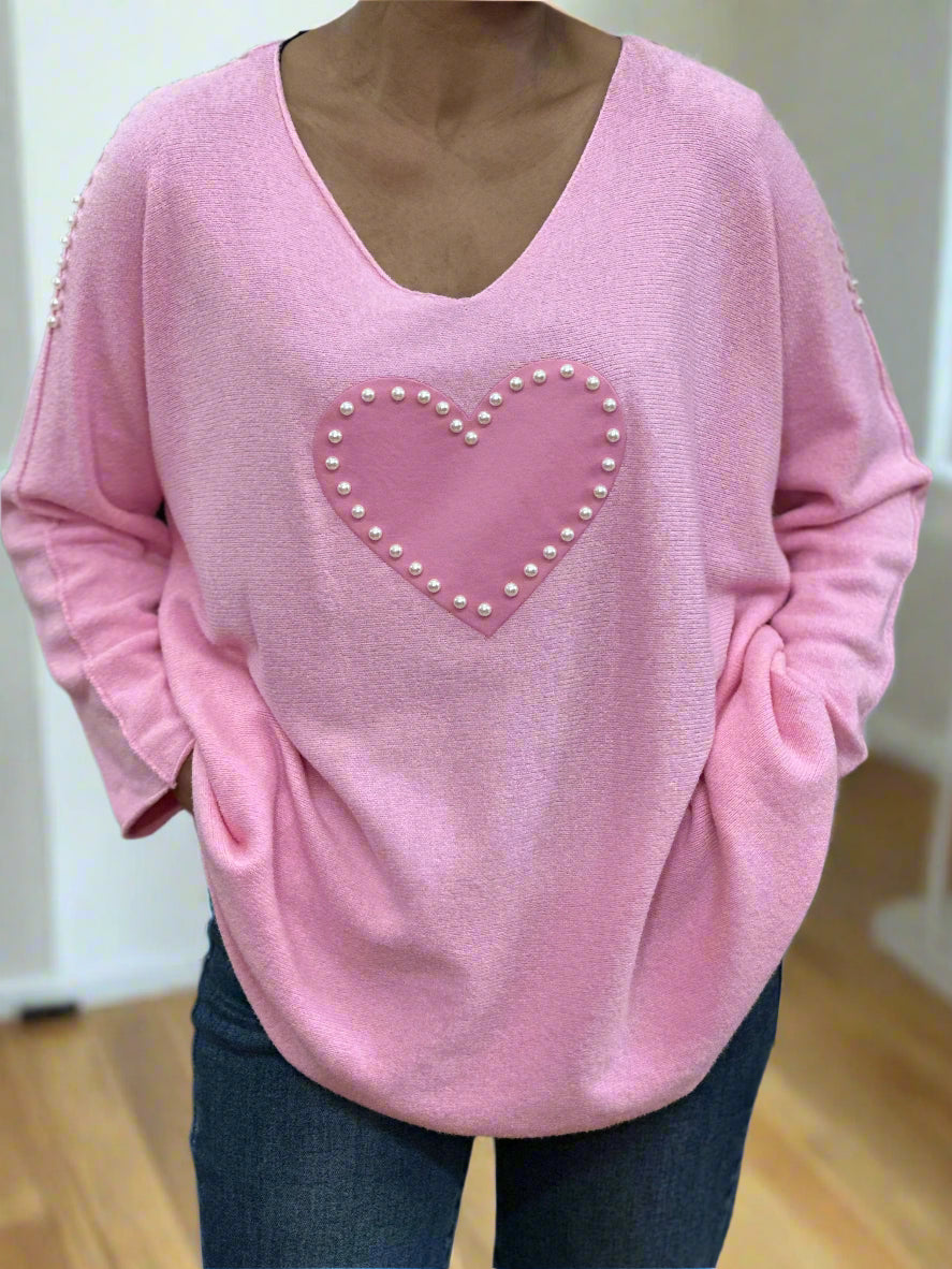 BELLA- PEARL & HEART JUMPER -