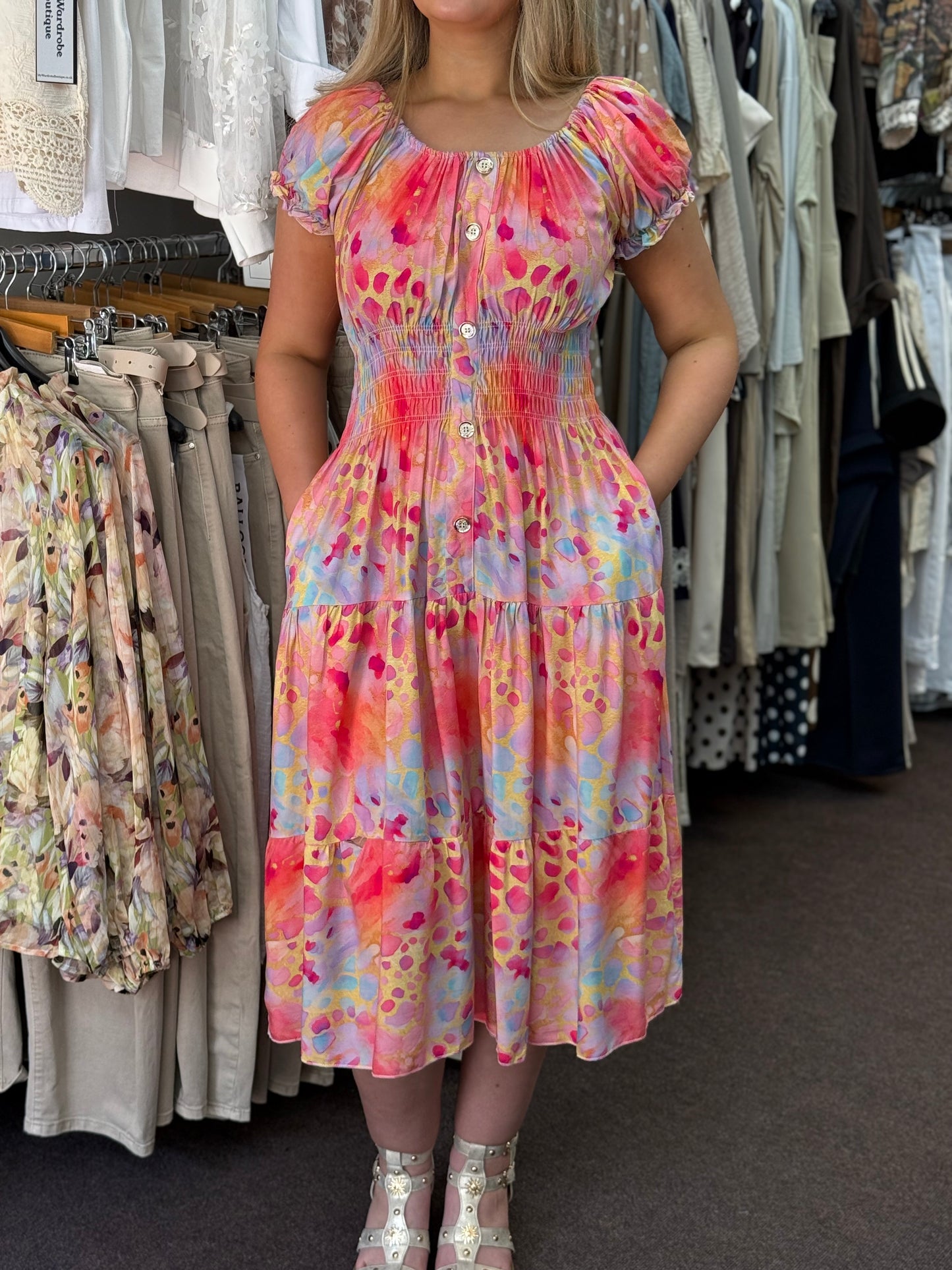 KAT-BARDOT MIDI PRINT DRESS