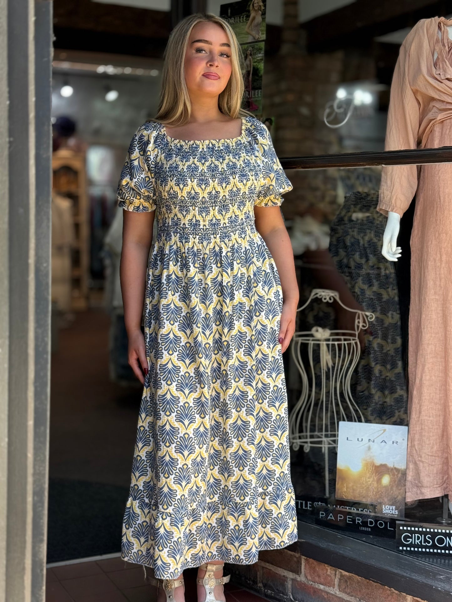 AGADIR -BARDOR SHEARED PRINT DRESS