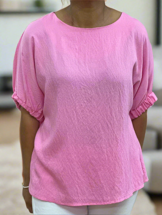 PIPPA- ELASTIC SLEEVE TOP