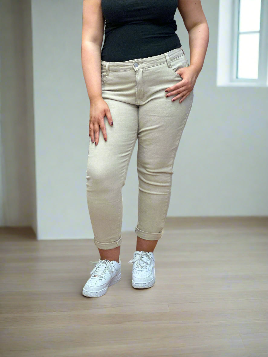 JESS-GSMACK MOM JEAN-BEIGE