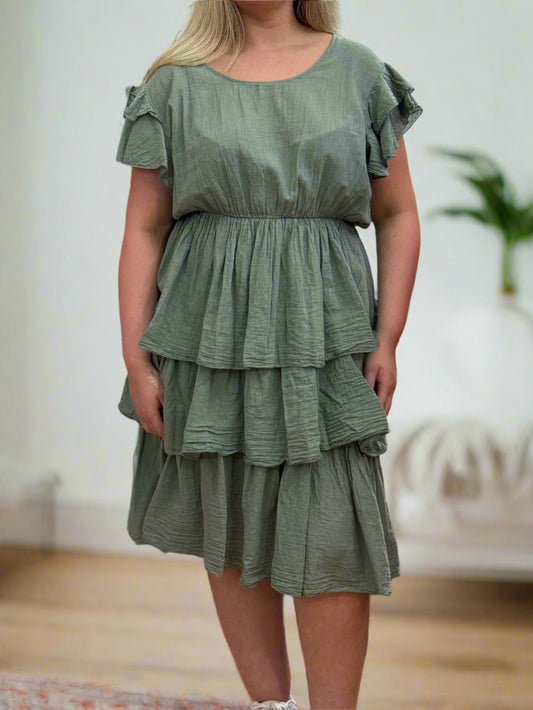 FLISS- COTTON FRILL SLV RARA DRESS