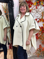 Load image into Gallery viewer, WINDSOR PU TRIM CAPE- SALE now
