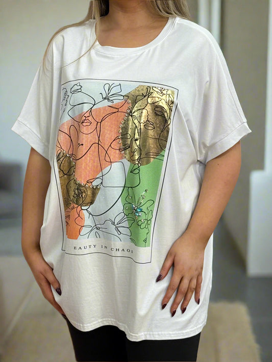 TANYA- APPLIQUE FLY/O CURVE TEE
