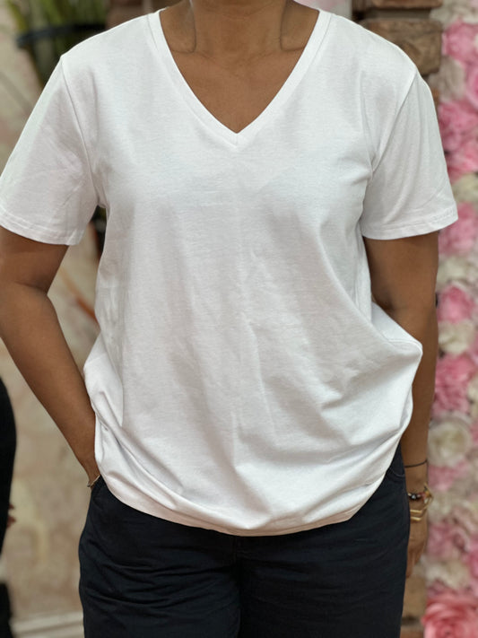 ZASH V NECK FRANSA BASIC TEE-