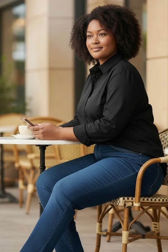 ADELE-LAYERING SHIRT TOP/CURVE
