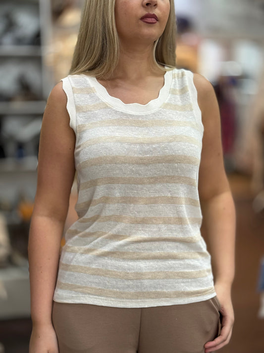 JUNO-STRIPE VEST TOP