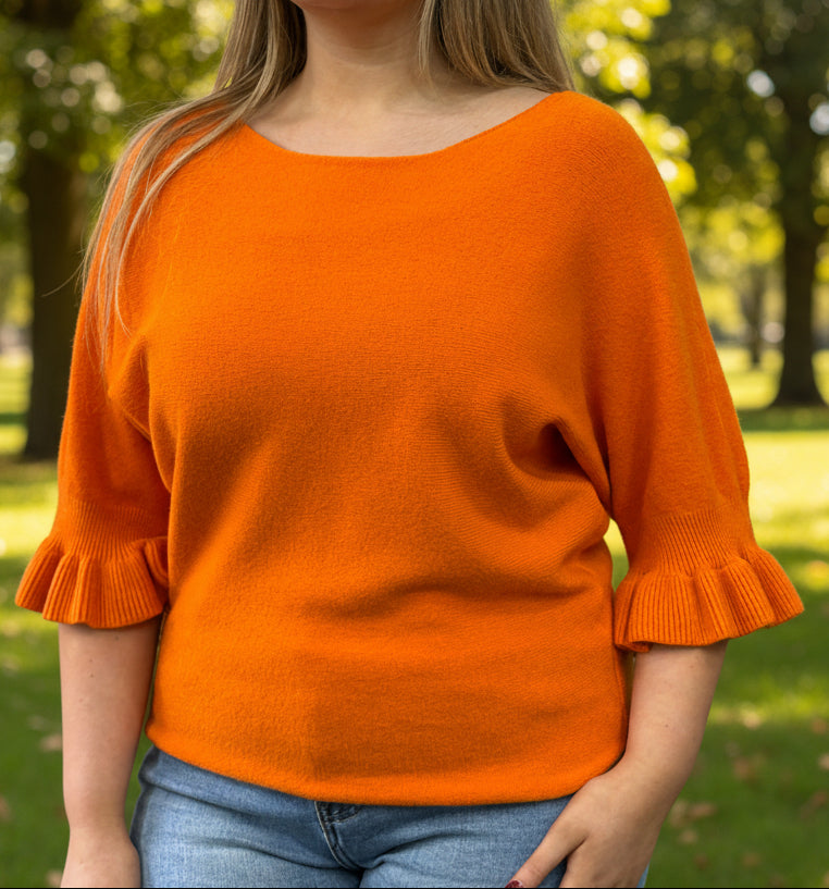 CAYLA -SUPERSOFT FRILL SLEEVE JUMPER #MOTHERS’DAY