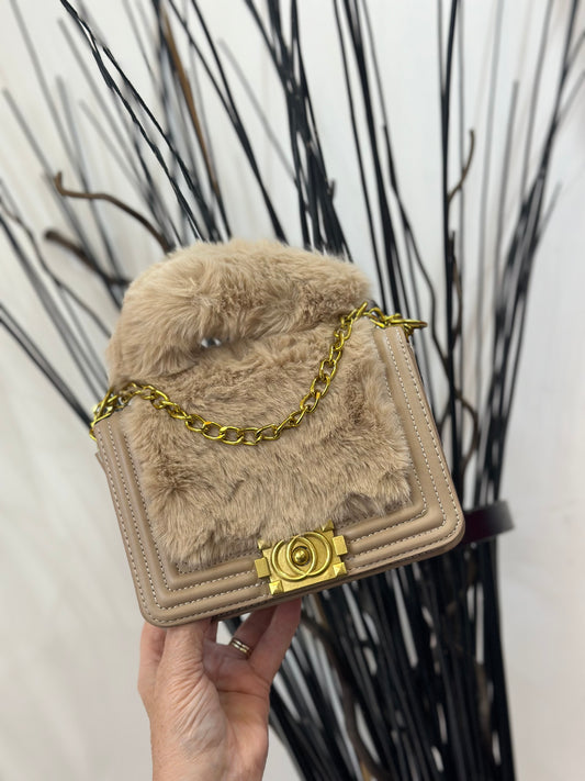 FUR HANDLE FUR FRONT INSPIRED BAG