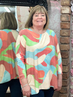 Load image into Gallery viewer, ABSTRACT PRINT KNIT TOP - FLASHSALE
