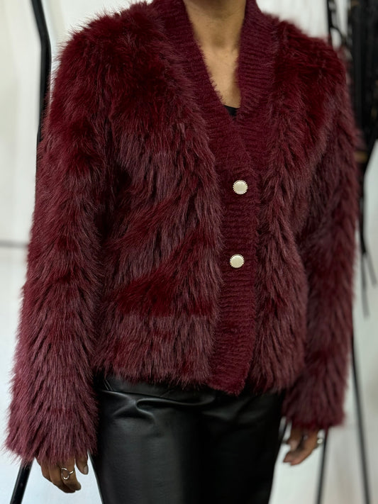 LUSH- FAUX FUR CARDI JACKET