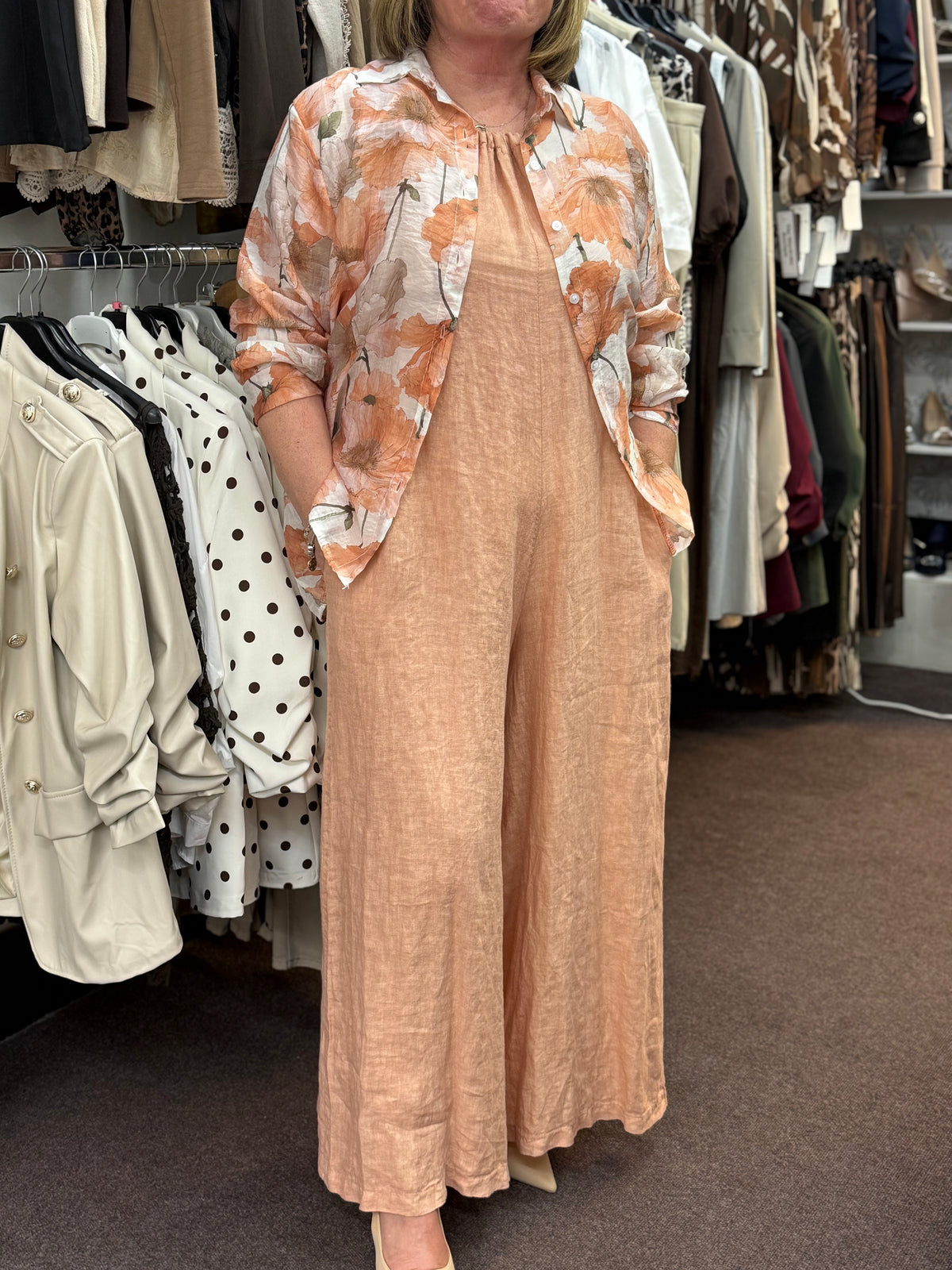 KARINA - LINEN TIE NK JUMPSUT